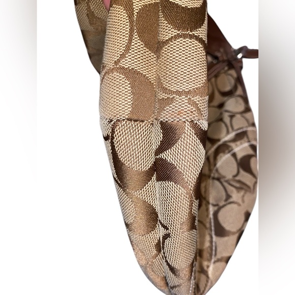 Coach Khaki Jacquard Signature Hobo 10073 - Picture 2 of 11